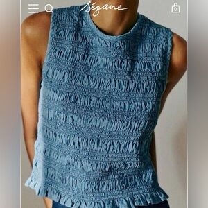 Sezane Rhys Blouse Dark Blue - Solidarity Creation - Size 4